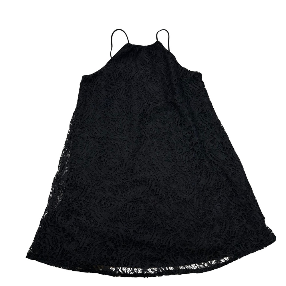 Zara‎ Basic Black Lace Halter Mini Dress Sleeveless A-Line Cocktail Small